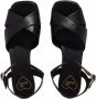 Love Moschino Zwarte Leren Logo Sandalen Black Dames - Thumbnail 4