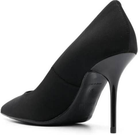 Love Moschino Zwarte Neopreen Platte Schoenen met Rubberen Logo Black Dames