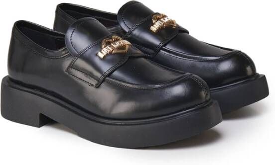 Love Moschino Zwarte platte schoenen met plateauzool Black Dames