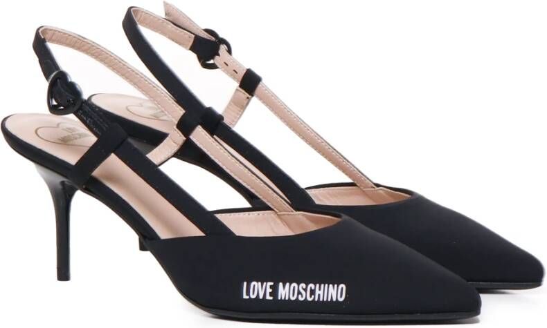 Love Moschino Zwarte platte schoenen met stilettohak Black Dames