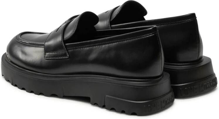 Love Moschino Zwarte platte schoenen Moderne stijl Black Dames