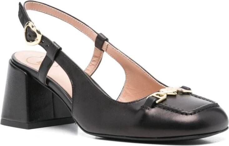 Love Moschino Zwarte platte schoenen voor vrouwen Black Dames