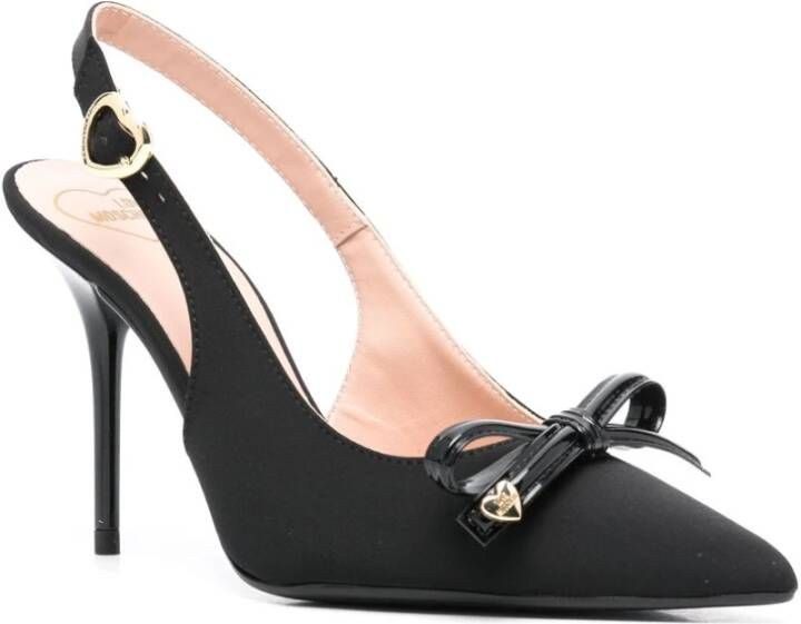 Love Moschino Zwarte platte schoenen voor vrouwen Black Dames