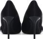 Love Moschino Zwarte Satijnen Platte Schoenen met Fettuccine Decoratie Black Dames - Thumbnail 4