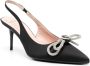 Love Moschino Zwarte Satijnen Slingback Schoenen met Kristalstrik Black Dames - Thumbnail 2