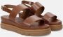 Luca Grossi Bruin Leren Sandalen Elegant Gouden Gesp Brown Dames - Thumbnail 2