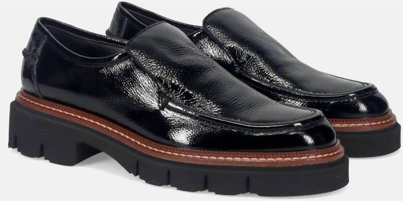 Luca Grossi Zwarte Patentleren Mocassin Schoenen Black Dames