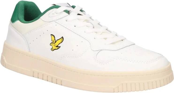 Lyle & Scott Groene Leren Sneakers White Heren