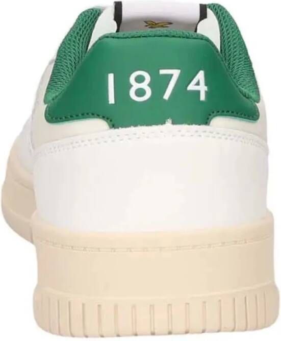 Lyle & Scott Groene Leren Sneakers White Heren