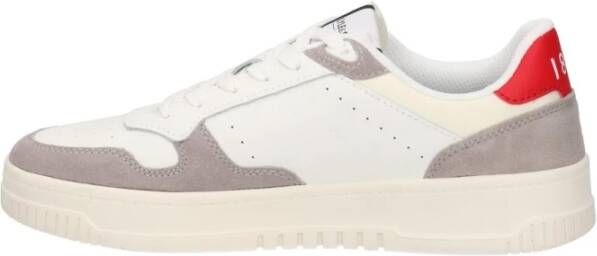 Lyle & Scott Wit Rood Leren Sneakers White Heren