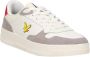 Lyle & Scott Wit Rood Leren Sneakers White Heren - Thumbnail 3