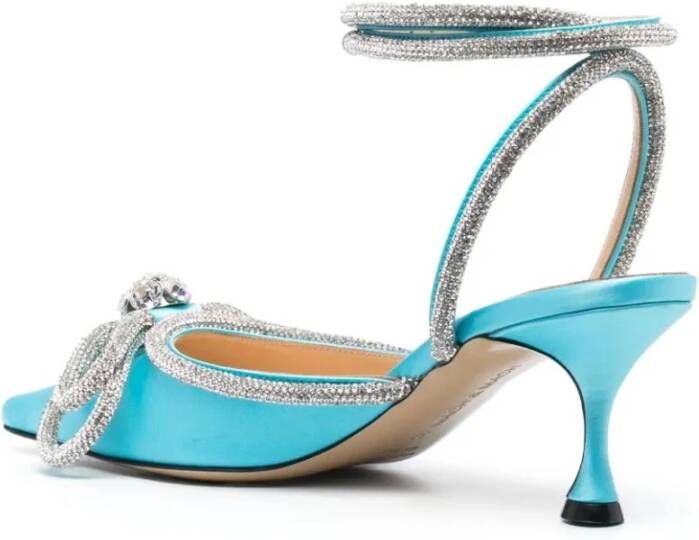 Mach & Mach Blauwe Kristal Boog Slingback Hakken Blue Dames