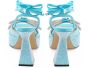 Mach & Mach Blauwe Kristal Plateau Sandalen met Dubbele Strik Blue Dames - Thumbnail 4