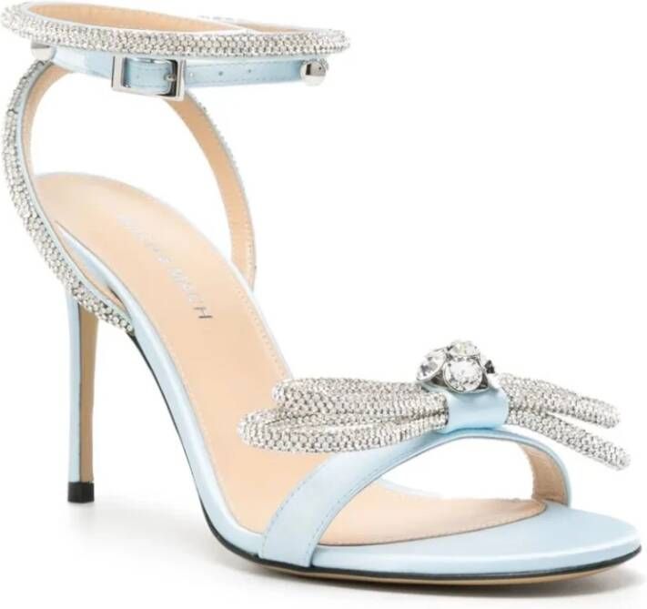 Mach & Mach Blauwe Kristal Strik Hoge Hak Sandalen Blue Dames