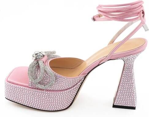 Mach & Mach Elegante Roze Leren Plateauschoenen Pink Dames