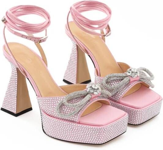 Mach & Mach Elegante Roze Leren Plateauschoenen Pink Dames