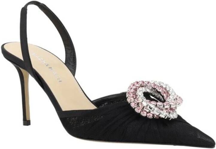 Mach & Mach Elegante Tule Stiletto Pumps met Strass Black Dames