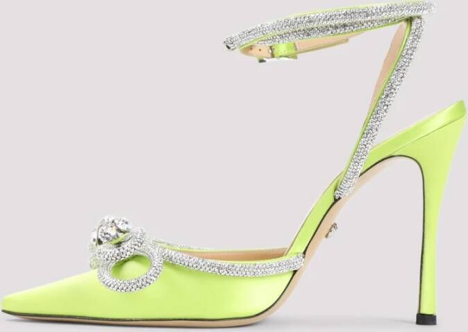 Mach & Mach Geel Oranje Zijden Pumps Elegant Green Dames