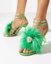 Mach & Mach Groene sandalen met hoge hak en decoratieve hak Green Dames - Thumbnail 2