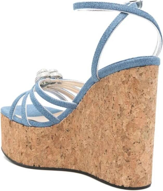 Mach & Mach Hart Kurk Sleehak Sandalen Blue Dames