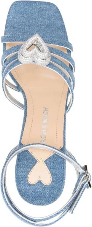 Mach & Mach Hart Kurk Sleehak Sandalen Blue Dames