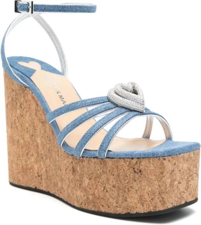 Mach & Mach Hart Kurk Sleehak Sandalen Blue Dames