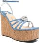 Mach & Mach Hart Kurk Sleehak Sandalen Blue Dames - Thumbnail 4