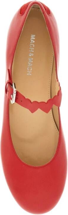 Mach & Mach Hart Mary Jane Leren Ballerina's Red Dames