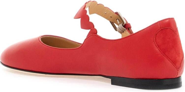 Mach & Mach Hart Mary Jane Leren Ballerina's Red Dames