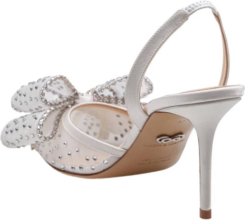 Mach & Mach Kristal Mesh Slingback Hakken White Dames