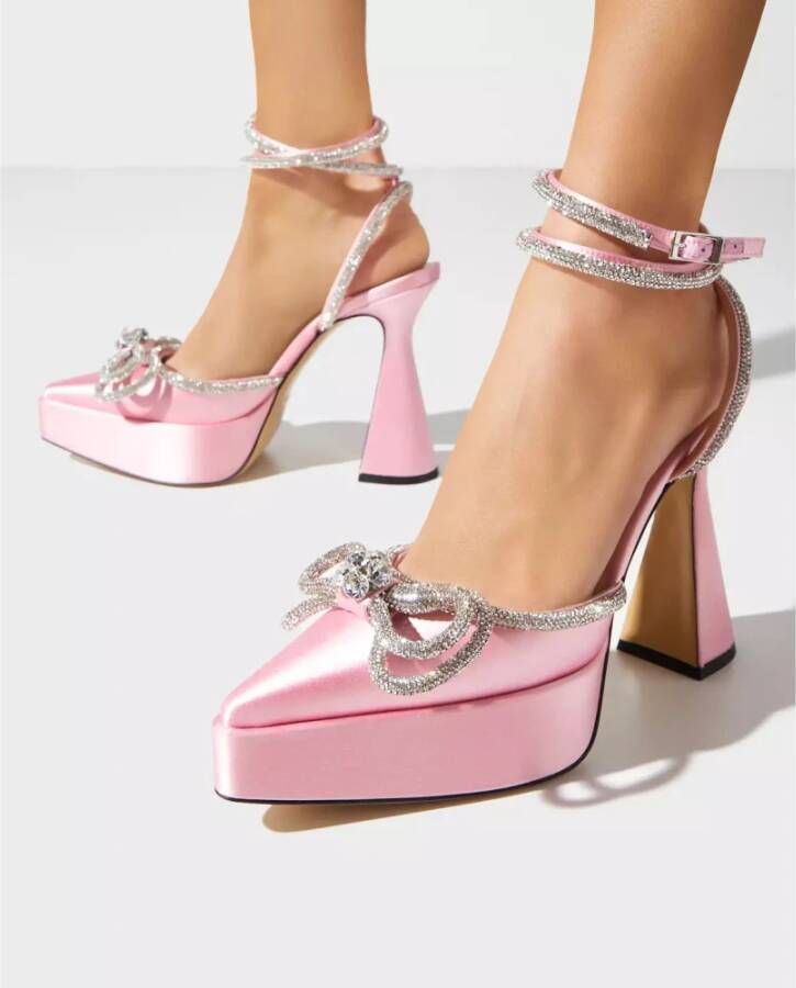 Mach & Mach Kristal Strik Platform Hakken Pink Dames