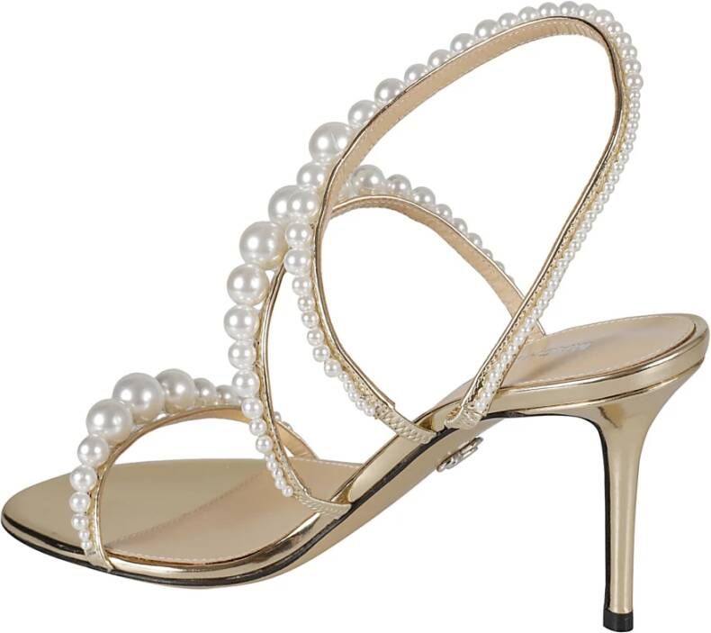 Mach & Mach Licht Goud Leren Sandalen Elegante Stijl Beige Dames