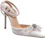 Mach & Mach Witte Zijden Pumps Elegante Hakken Beige Dames - Thumbnail 2