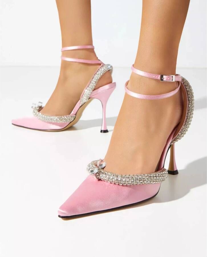 Mach & Mach Roze kristal stiletto's Pink Dames