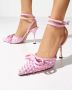 Mach & Mach Roze leren strik stiletto hakken Pink Dames - Thumbnail 2