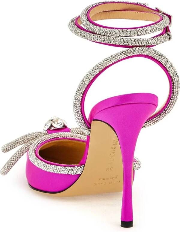 Mach & Mach Satijnen pumps met kristallen Pink Dames