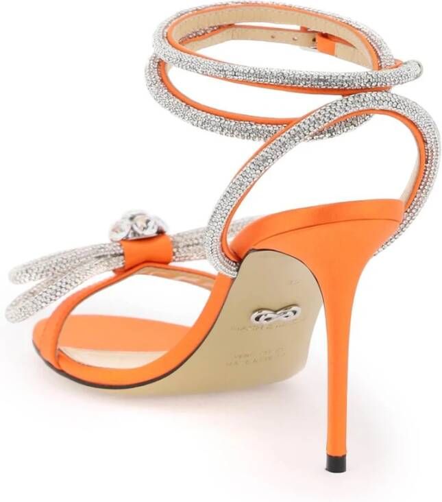 Mach & Mach Satijnen sandalen met kristallen Orange Dames