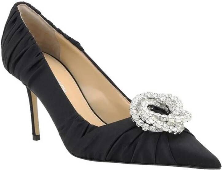 Mach & Mach Satin Rhinestone Stiletto Pumps Black Dames