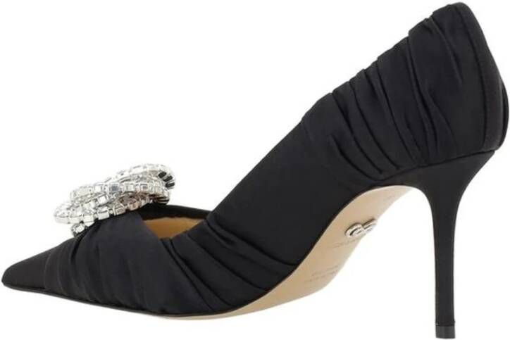 Mach & Mach Satin Rhinestone Stiletto Pumps Black Dames