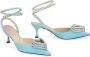 Mach & Mach Satin Slingback Pumps met Rhinestone Decoratie Blue Dames - Thumbnail 2