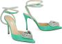 Mach & Mach Satin Slingback Pumps met Rhinestone Decoratie Green Dames - Thumbnail 2