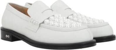 Mach & Mach Witte Penny Loafer met synthetische parels White Dames