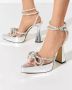 Mach & Mach Zilveren Platform Pumps met Kristalstrik Gray Dames - Thumbnail 2