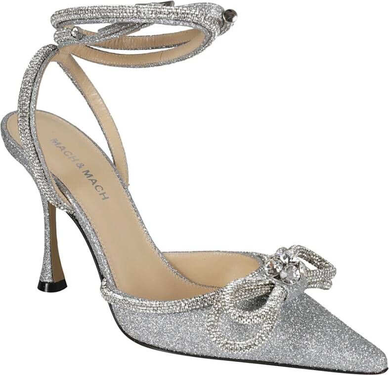 Mach & Mach Zilveren Pumps met Hak Elegante Stijl Gray Dames