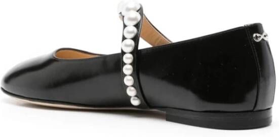 Mach & Mach Zwarte ballerina schoenen met nep parels Black Dames