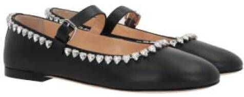 Mach & Mach Zwarte Hart Kristal Platte Schoenen Black Dames