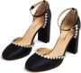 Mach & Mach Zwarte Leren Hart Kristal Pumps Black Dames - Thumbnail 4