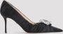 Mach & Mach Zwarte Satijnen Sandalen Elegante Stijl Black Dames - Thumbnail 2