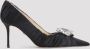 Mach & Mach Zwarte Satijnen Sandalen Elegante Stijl Black Dames - Thumbnail 3