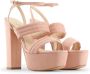 Made in Italia Luxe Velvet Wraparound Strap Sandalen Pink Dames - Thumbnail 20